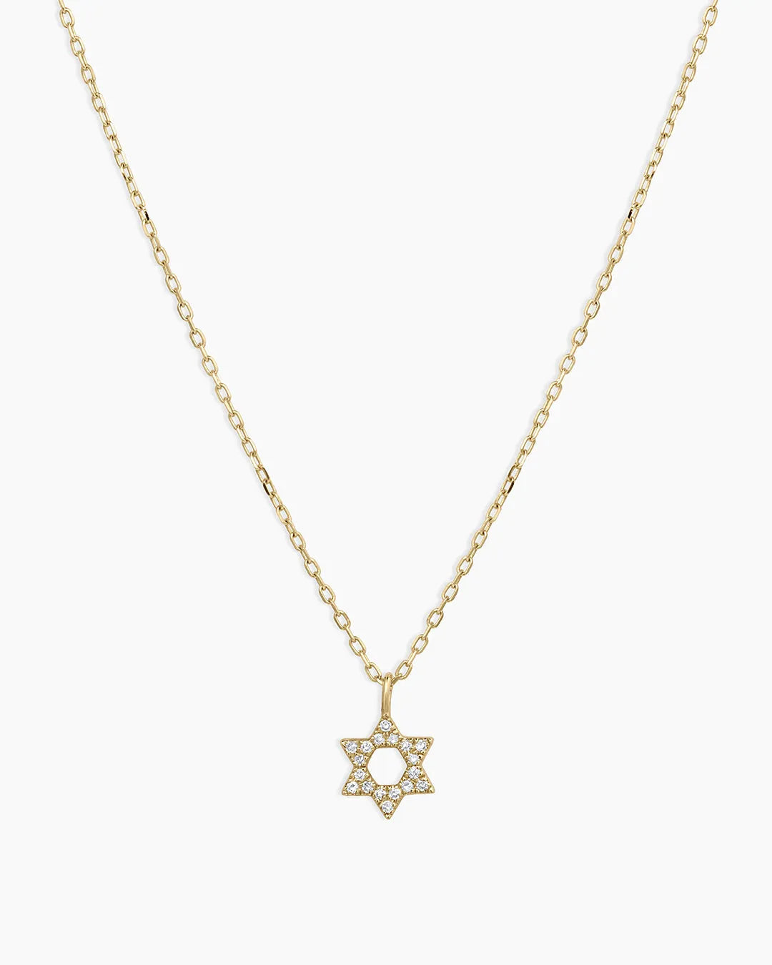 Diamond Star of David Necklace in 14K Gold