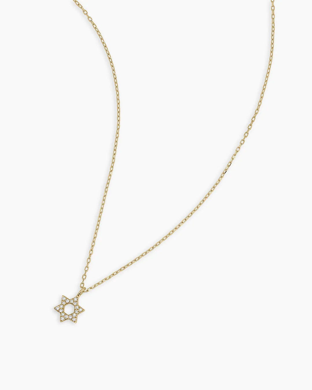 Diamond Star of David Necklace in 14K Gold