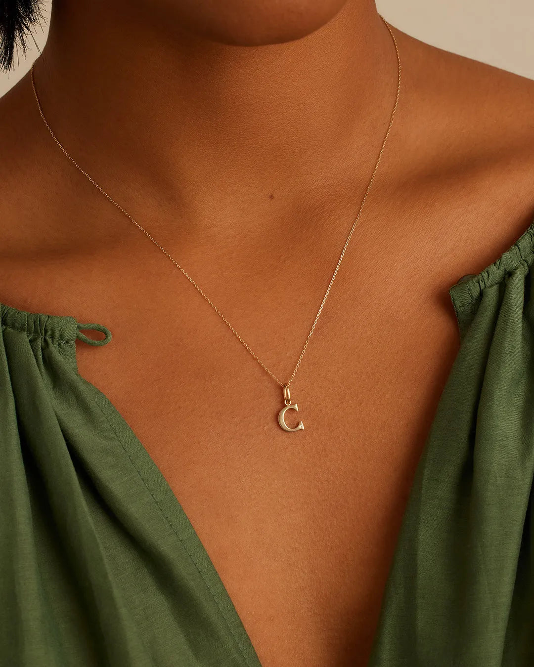 Diamond Vintage Alphabet Charm in 14K Gold