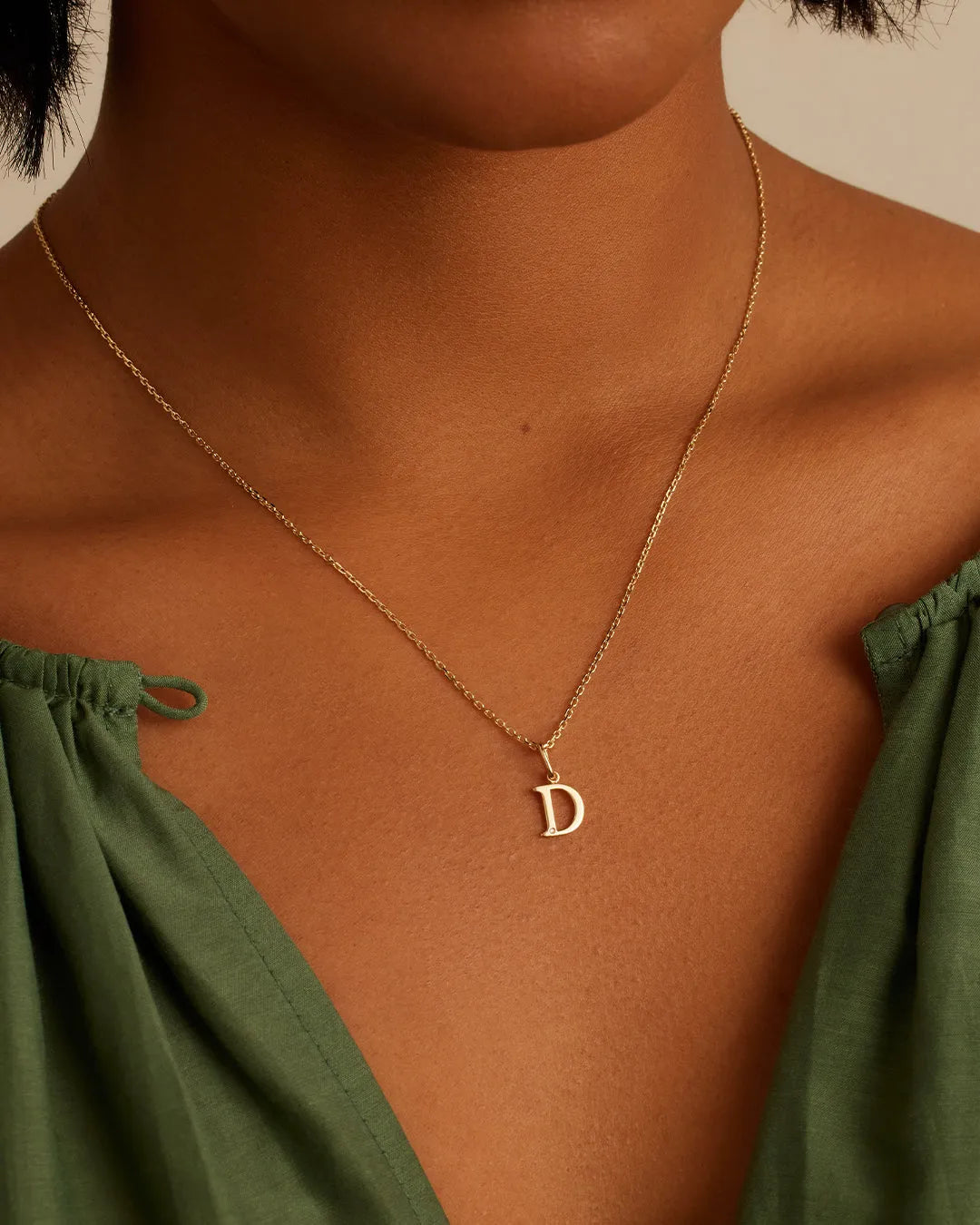 Diamond Vintage Alphabet Charm in 14K Gold