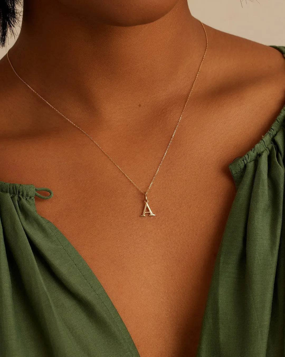 Diamond Vintage Alphabet Charm in 14K Gold