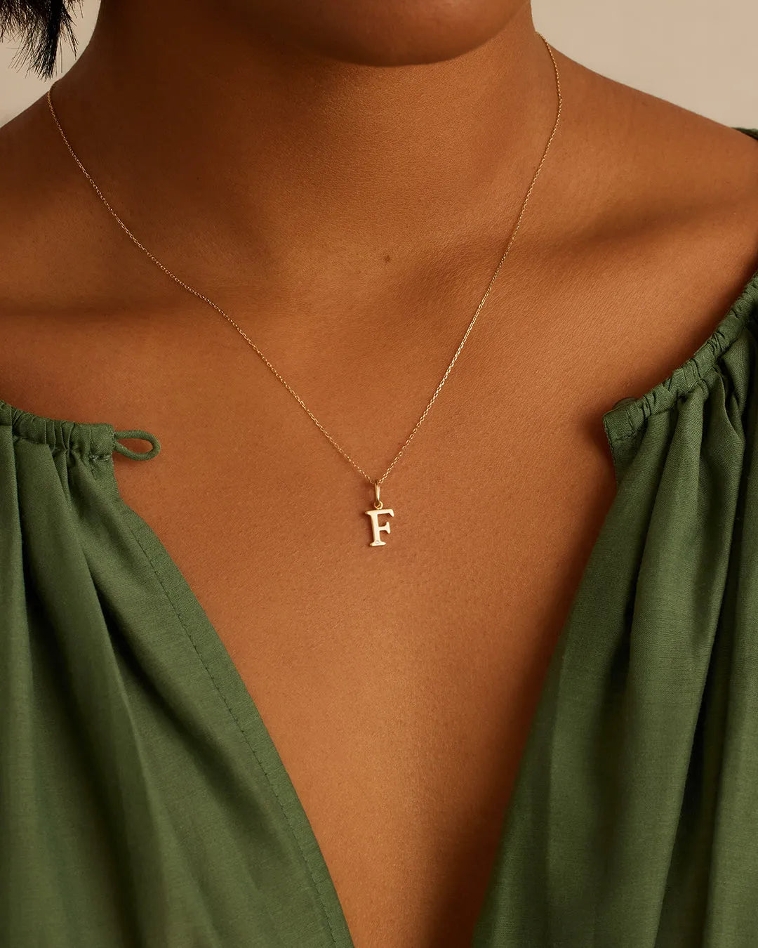 Diamond Vintage Alphabet Charm in 14K Gold