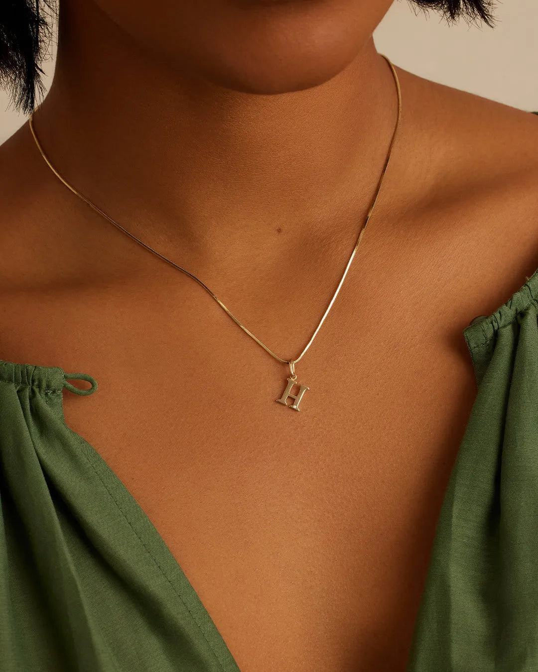 Diamond Vintage Alphabet Charm in 14K Gold