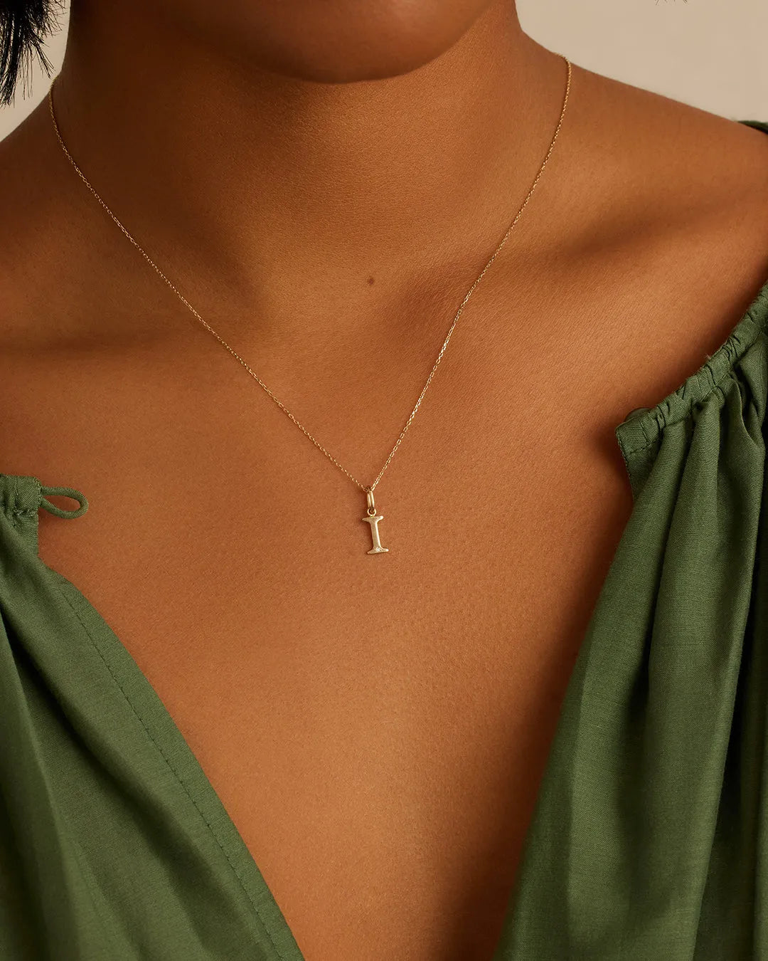 Diamond Vintage Alphabet Charm in 14K Gold