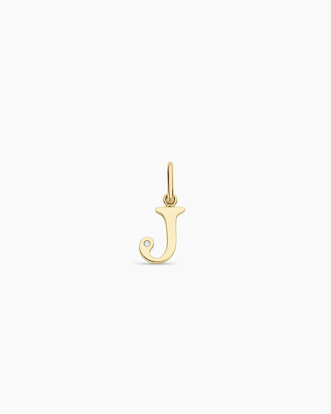 Diamond Vintage Alphabet Charm in 14K Gold