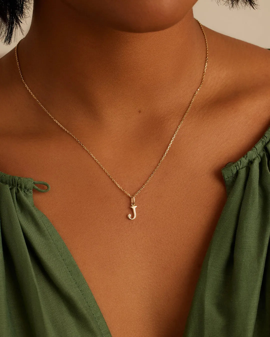 Diamond Vintage Alphabet Charm in 14K Gold
