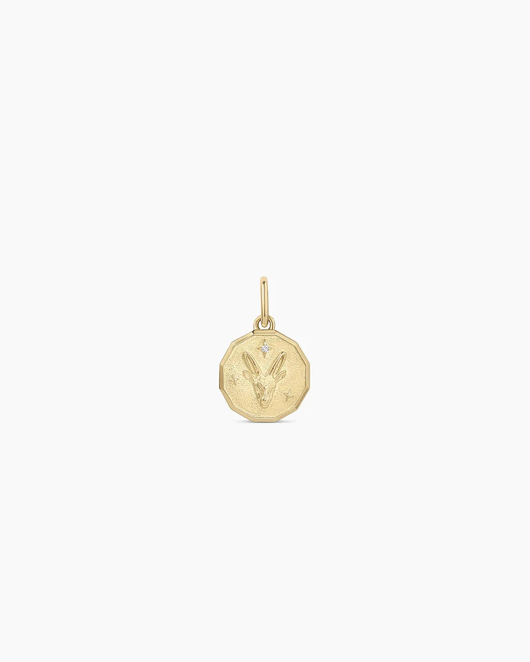 Diamond Zodiac Coin Charm in 14K Gold