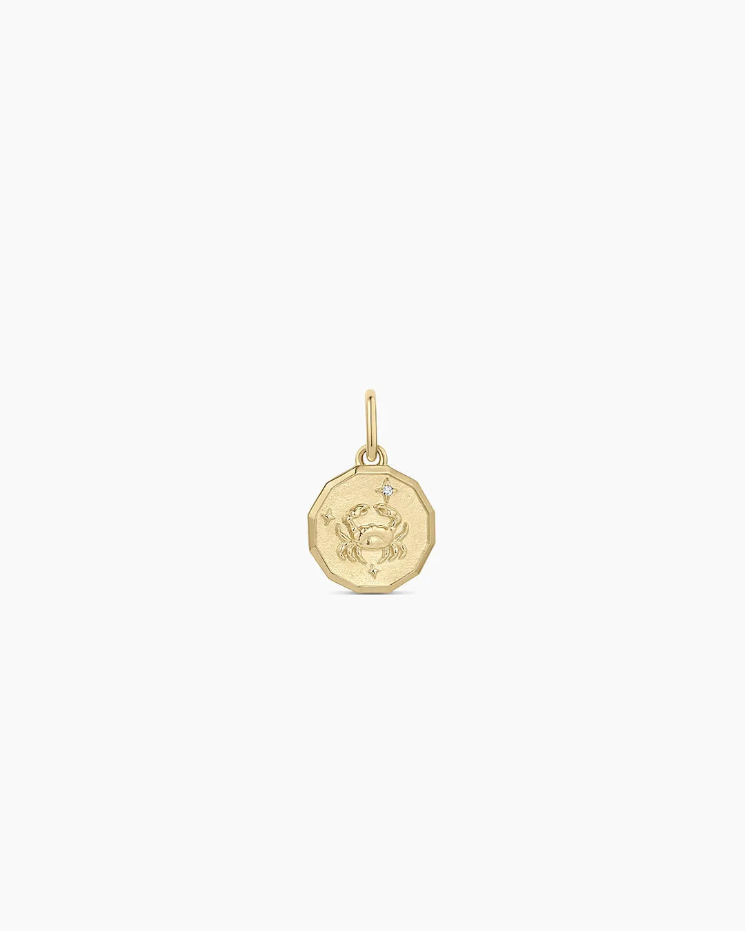 Diamond Zodiac Coin Charm in 14K Gold