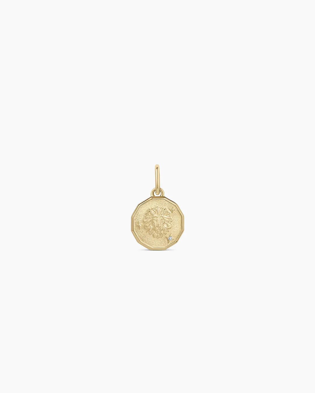 Diamond Zodiac Coin Charm in 14K Gold