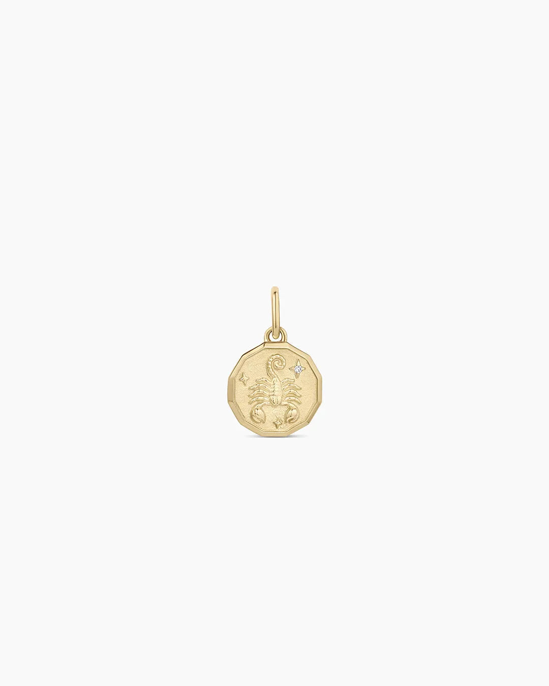 Diamond Zodiac Coin Charm in 14K Gold