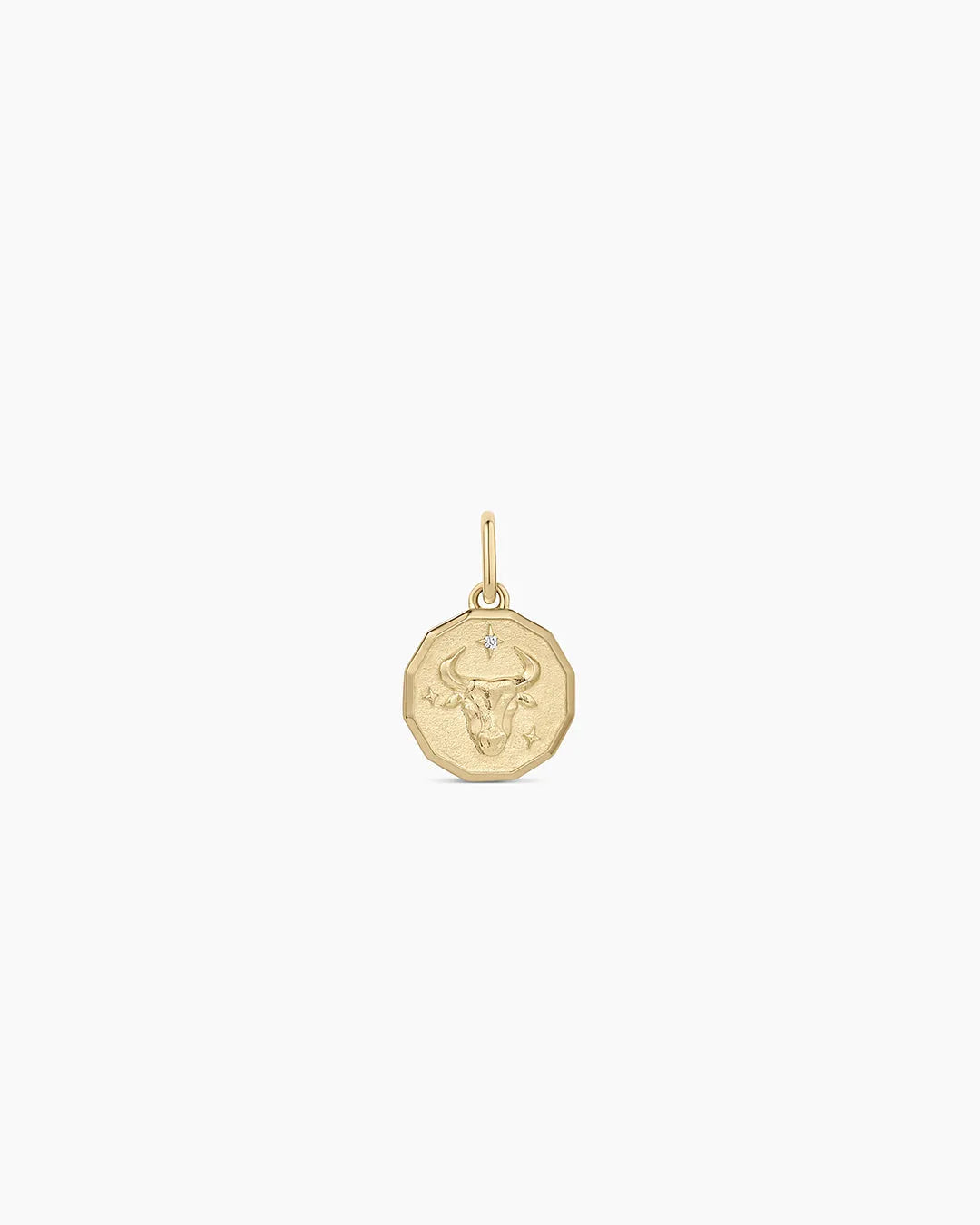 Diamond Zodiac Coin Charm in 14K Gold