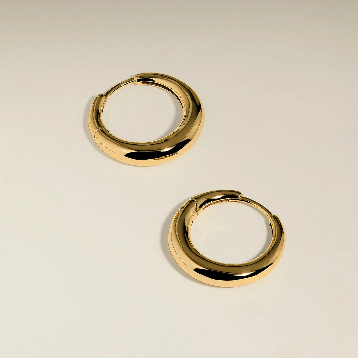 Dome Medium Hoops in Gold