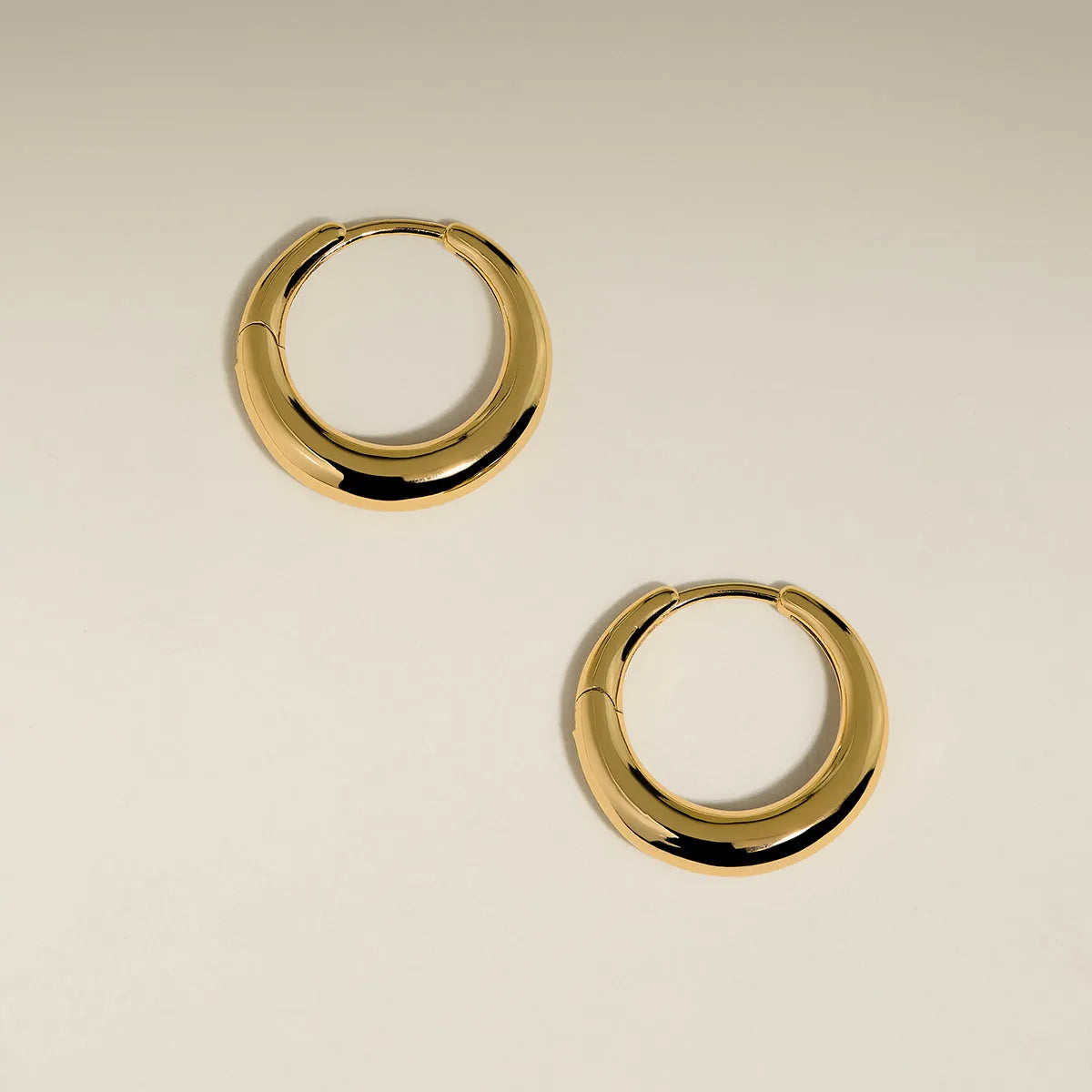 Dome Medium Hoops in Gold