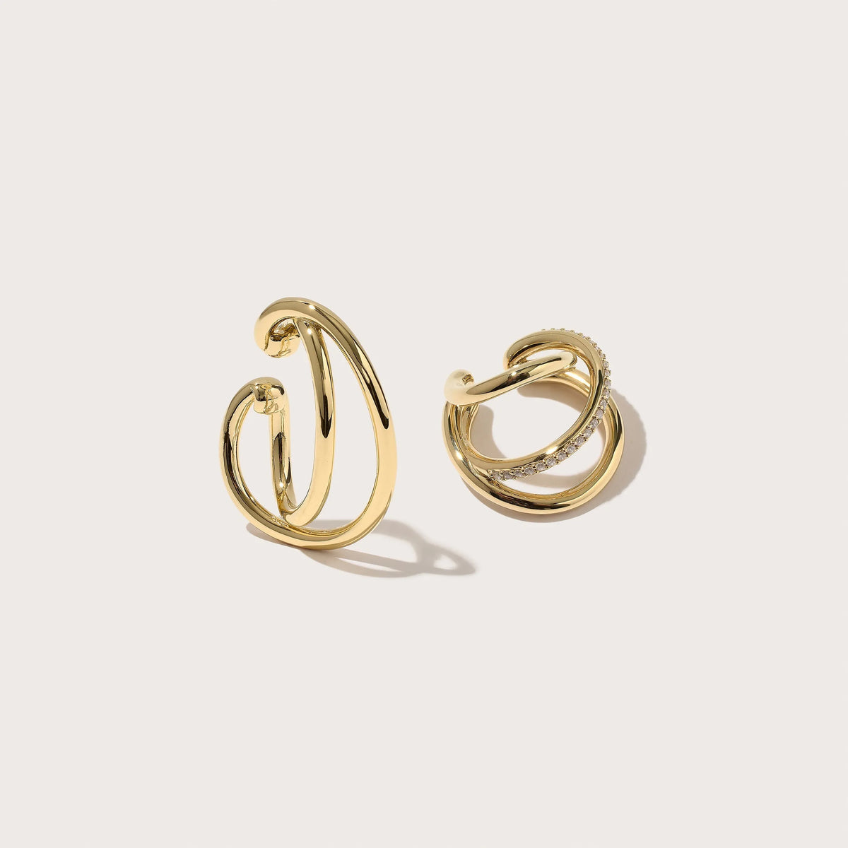 Dual Curve and Spiralis Ear Cuff Set