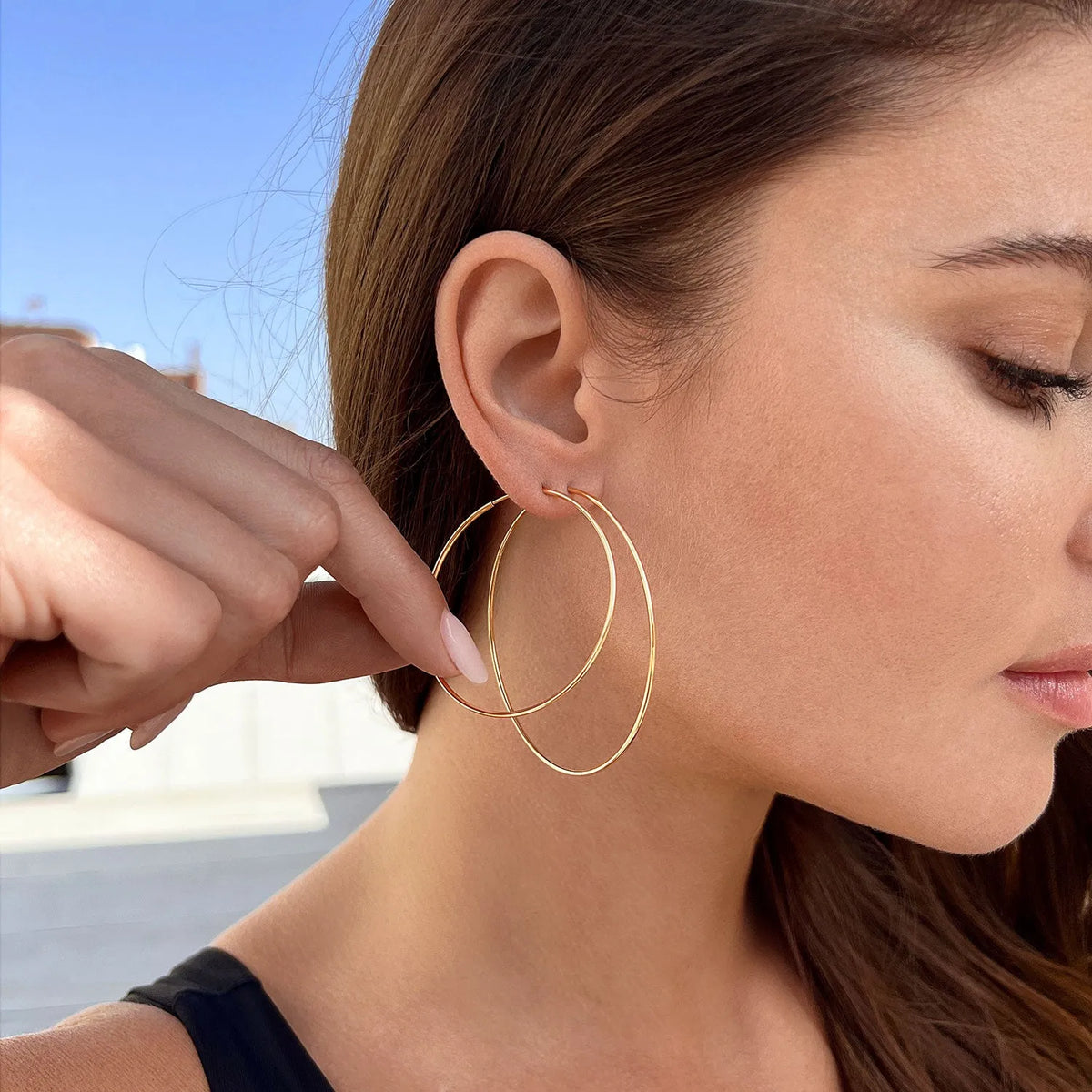 Endless Hoop Earrings in 14K Gold