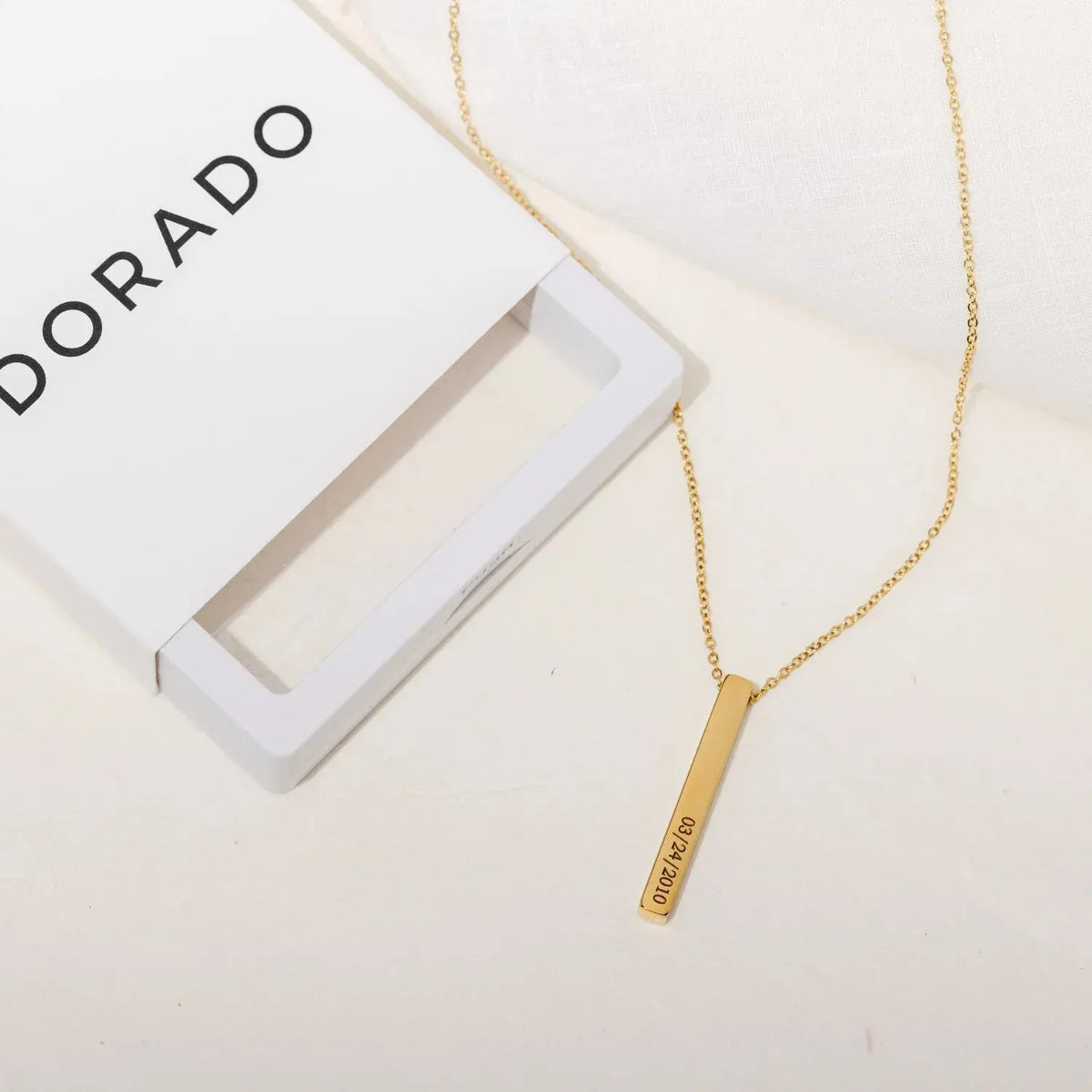 Engraved 3D Bar Necklace
