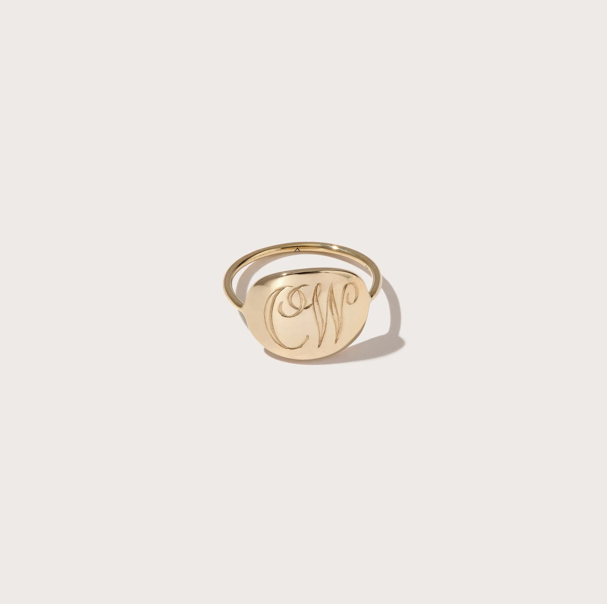 Engraved Modern Signet Ring