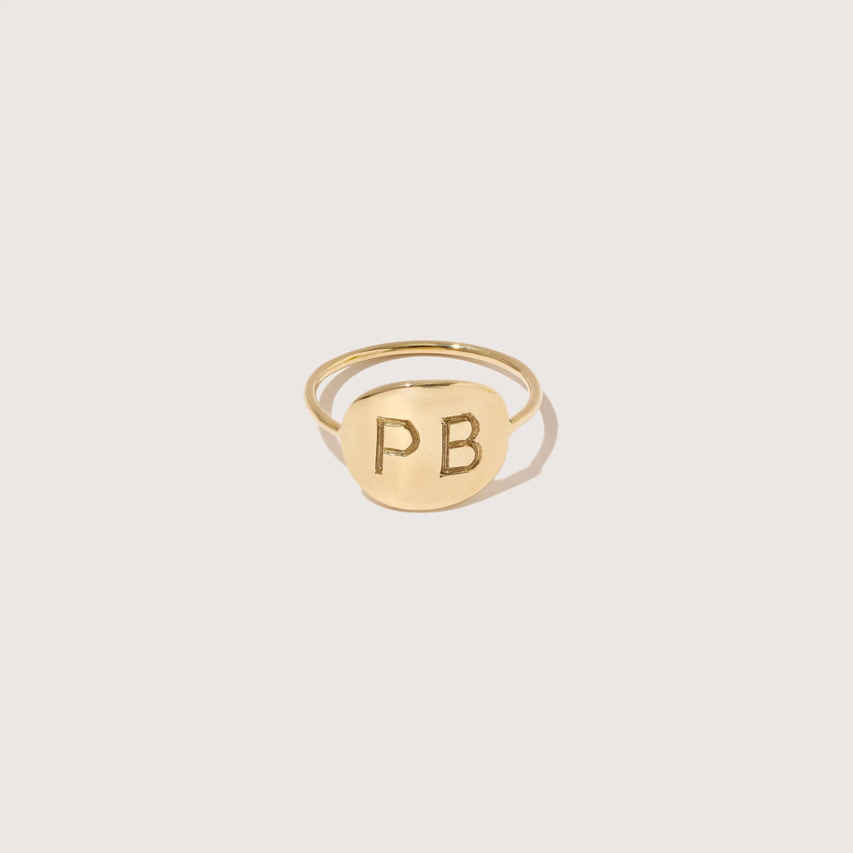 Engraved Modern Signet Ring