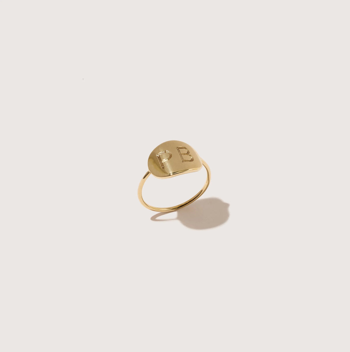 Engraved Modern Signet Ring