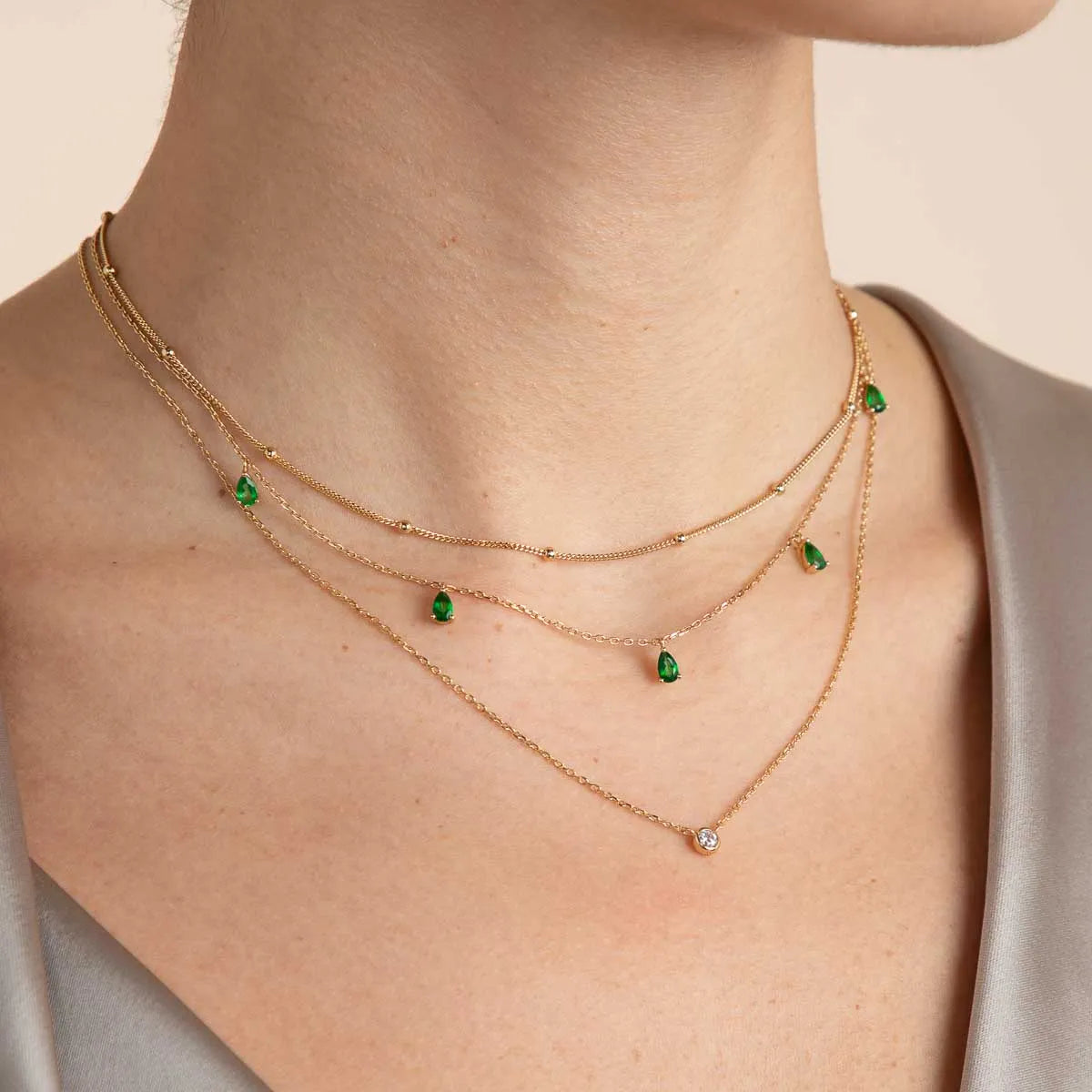 Essential Crystal Pendant Necklace in Gold