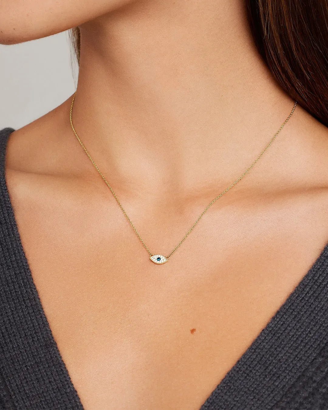 Evil Eye Necklace in 18K Gold Plated