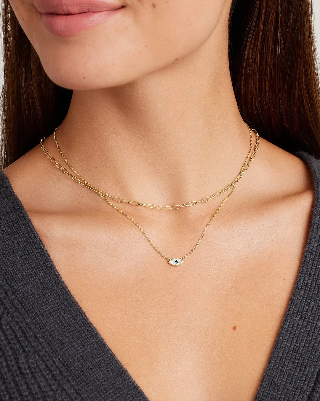 Evil Eye Necklace in 18K Gold Plated