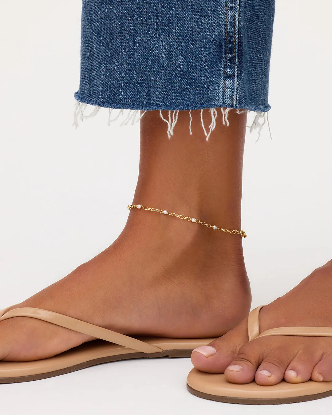 Finley Pearl Anklet in 18K Gold Plated