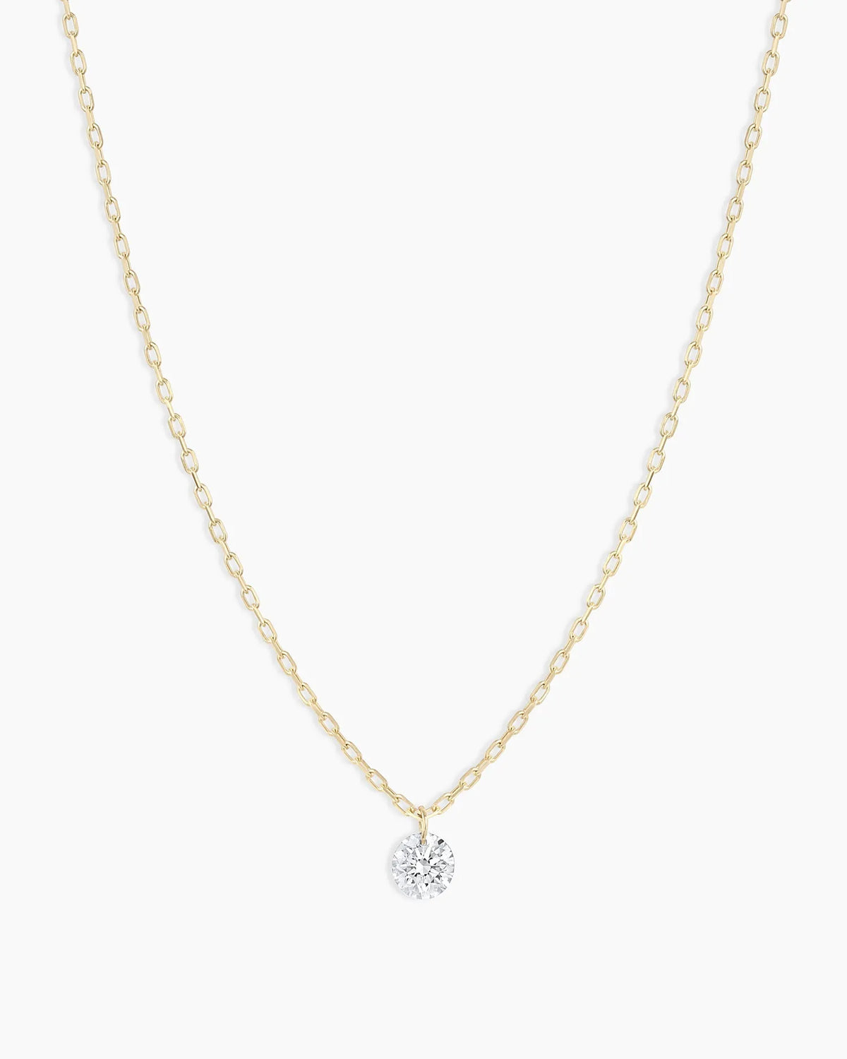 Floating Diamond Necklace in 18K Gold