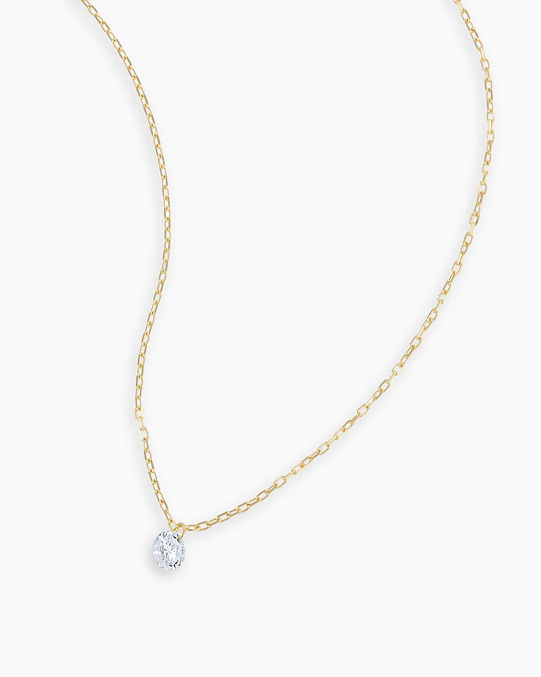 Floating Diamond Necklace in 18K Gold