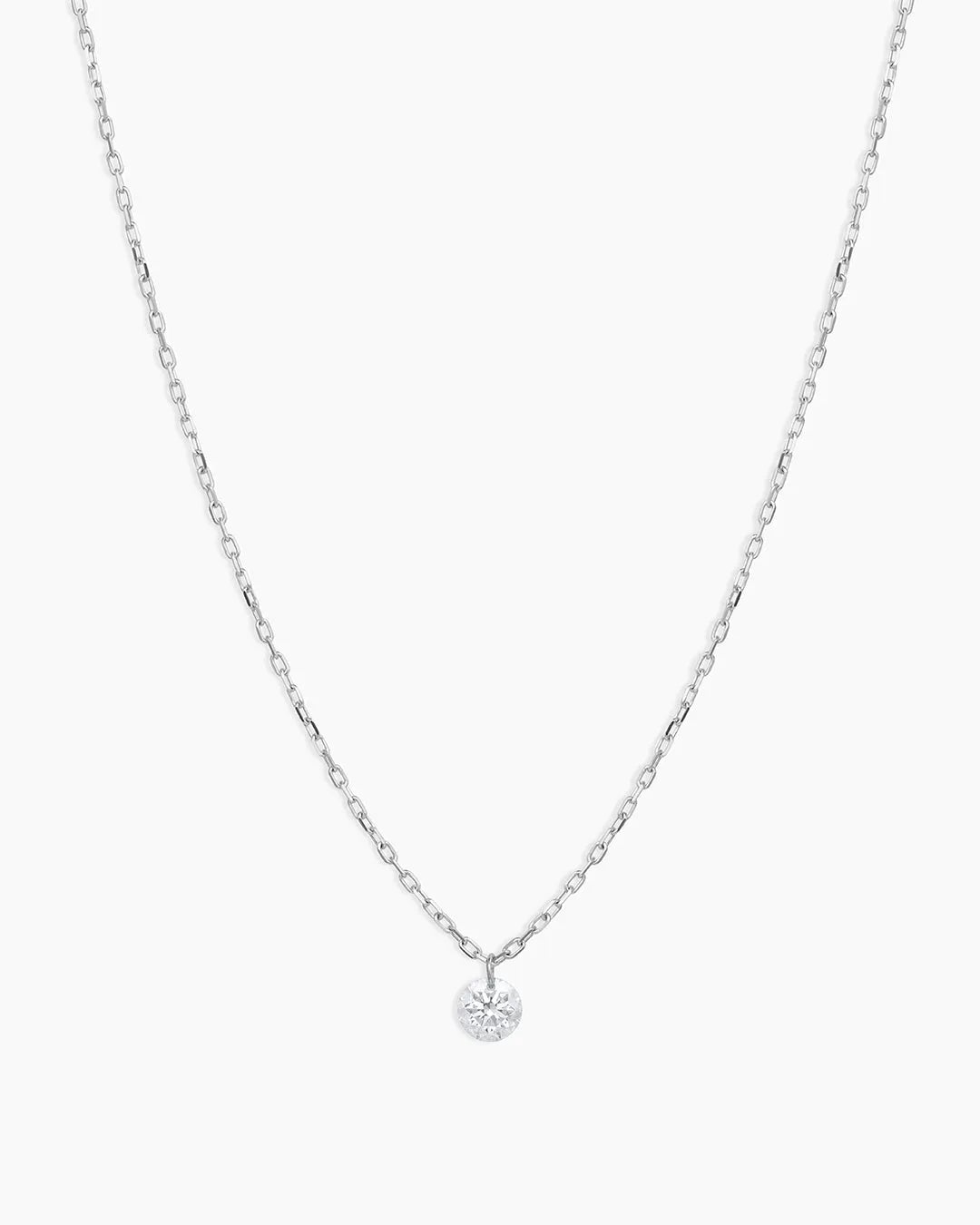 Floating Diamond Necklace in 18K Gold