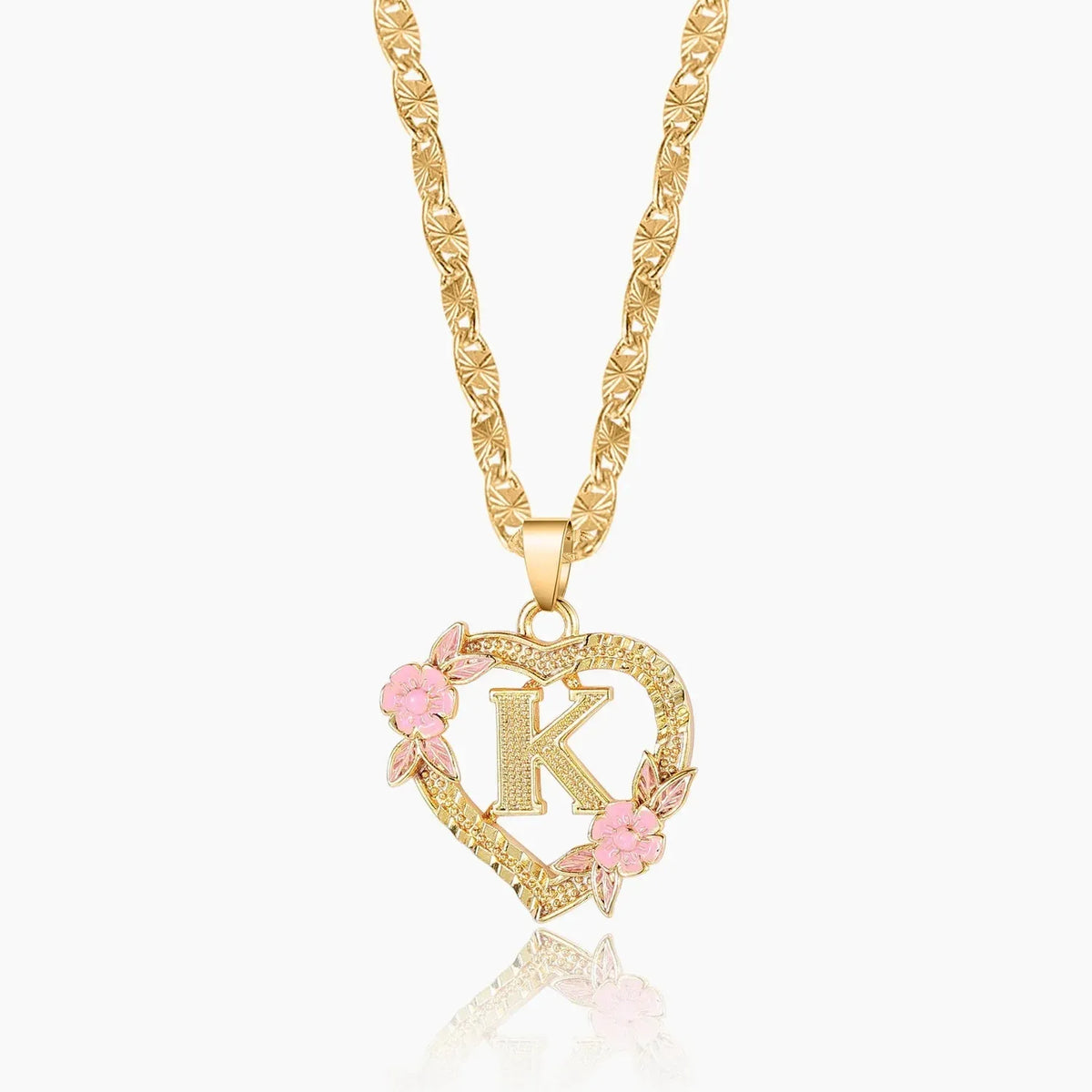 Flower Initial Clip Chain Necklace