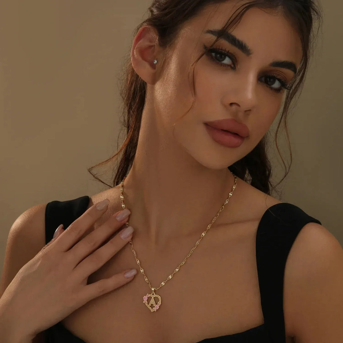 Flower Initial Clip Chain Necklace
