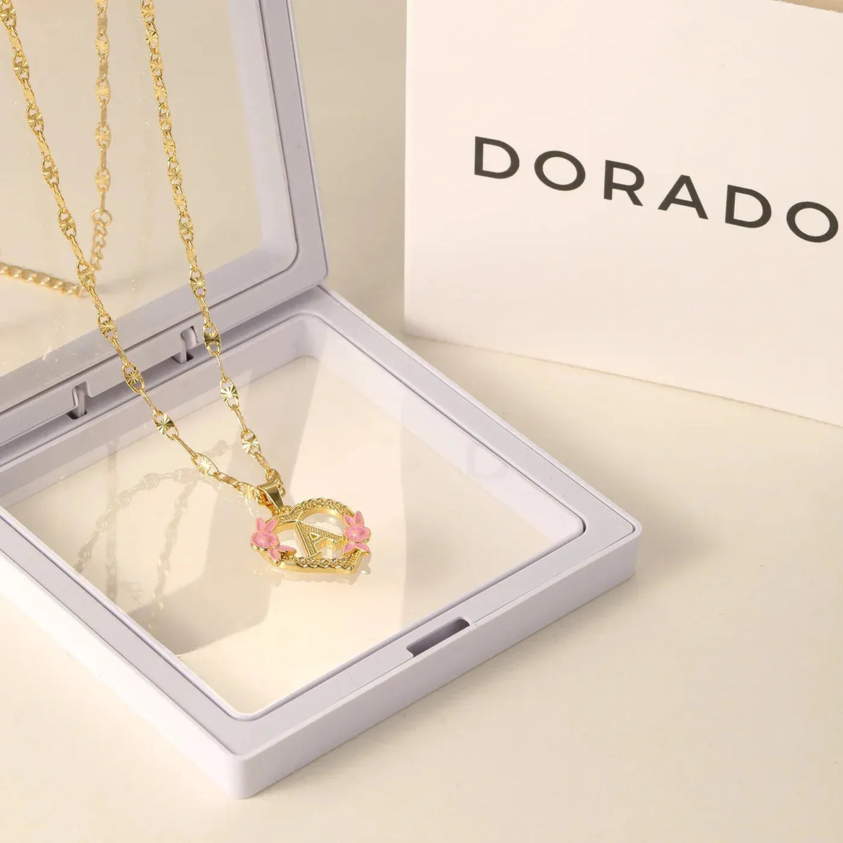 Flower Initial Clip Chain Necklace