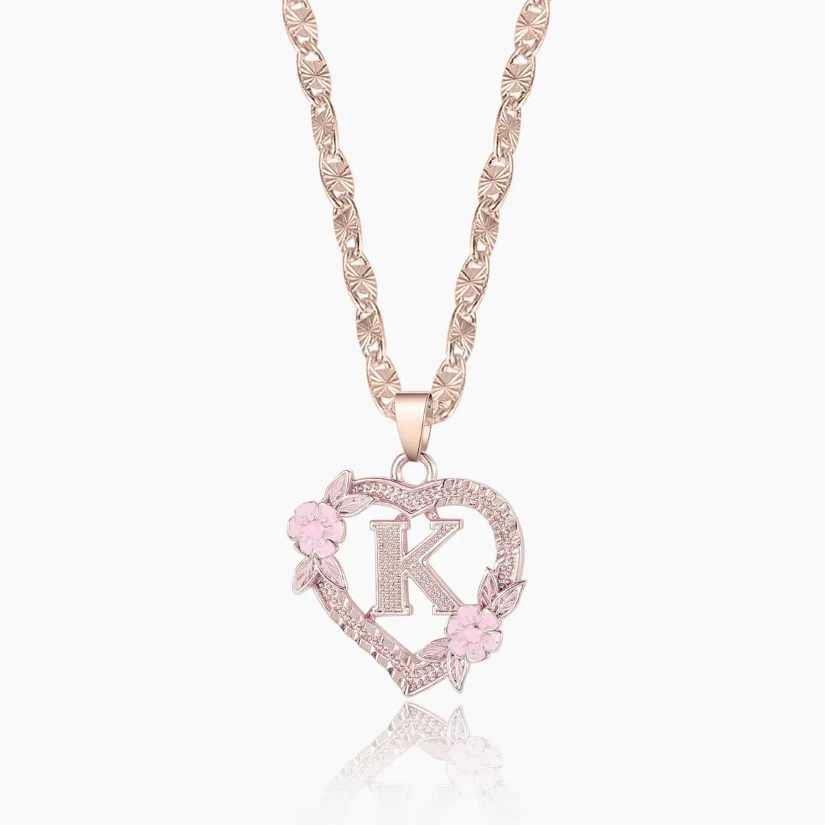 Flower Initial Clip Chain Necklace