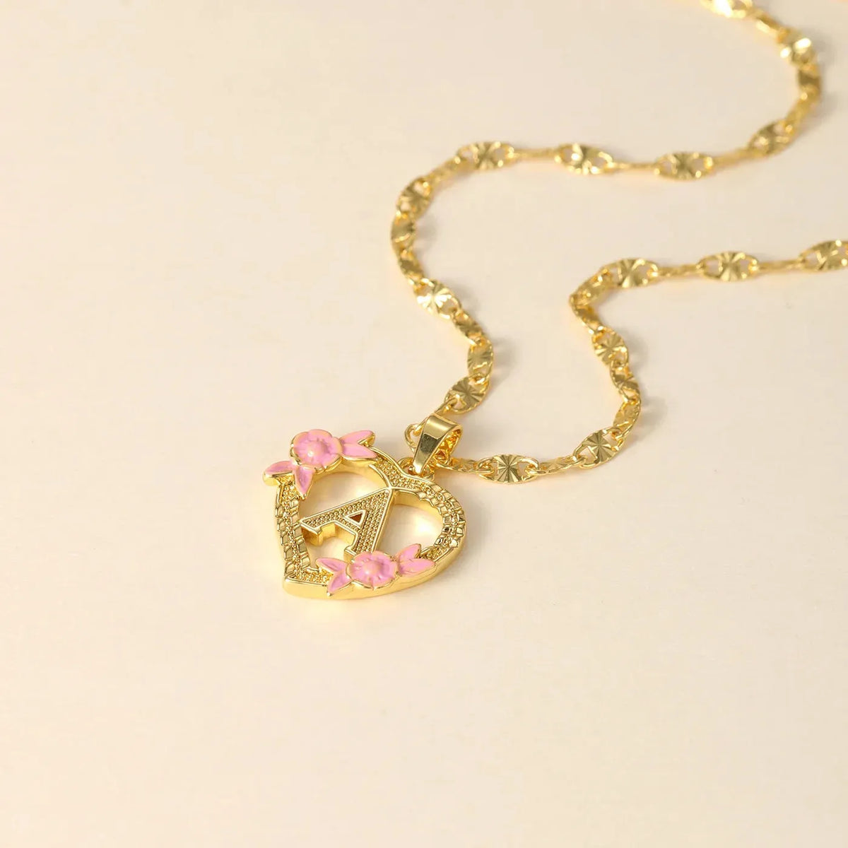 Flower Initial Clip Chain Necklace