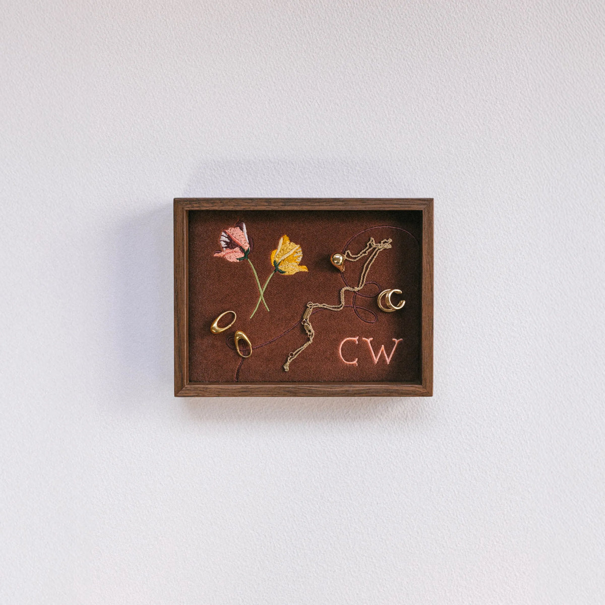 Flowers Monogrammed Jewellery Tray
