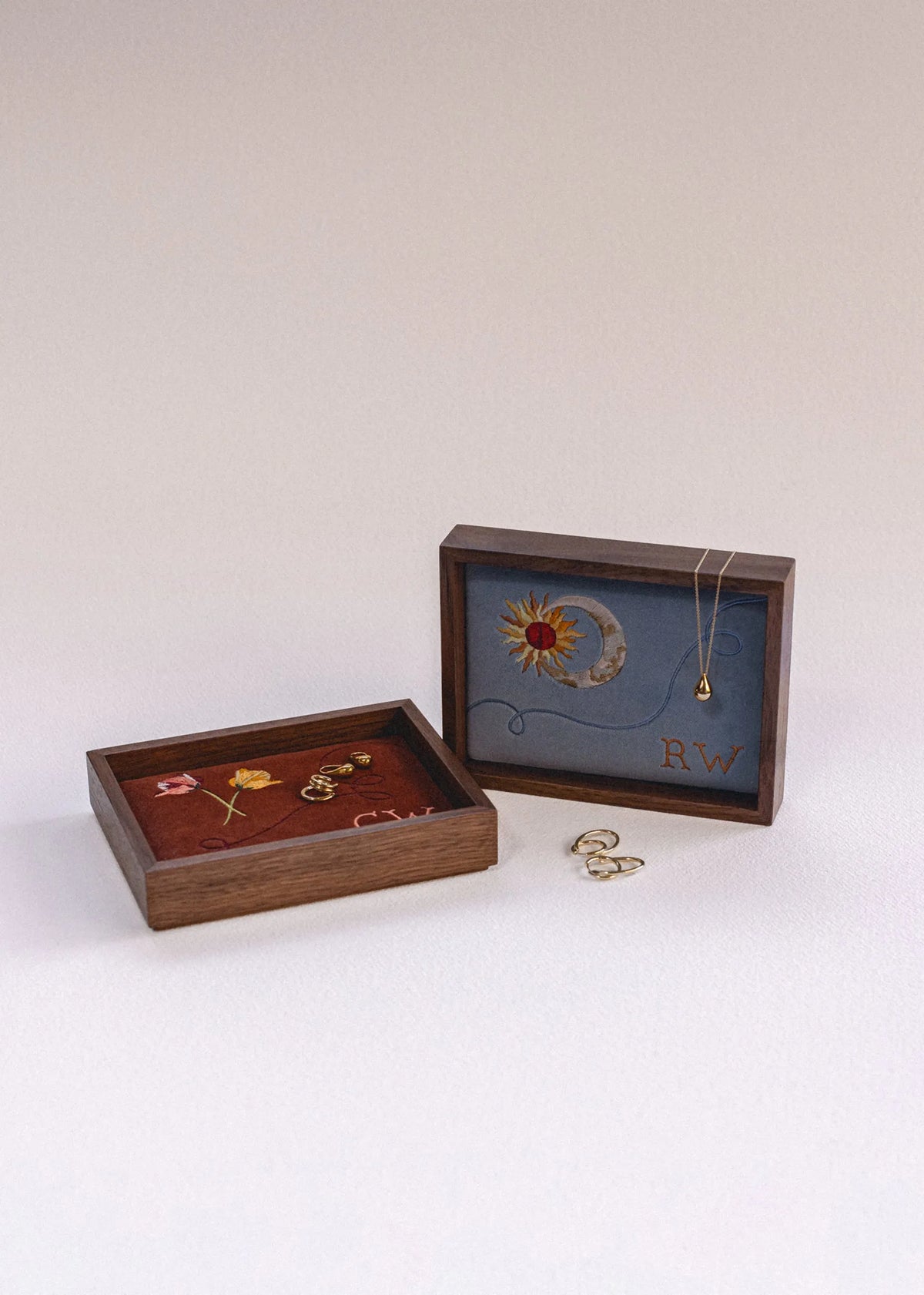 Flowers Monogrammed Jewellery Tray