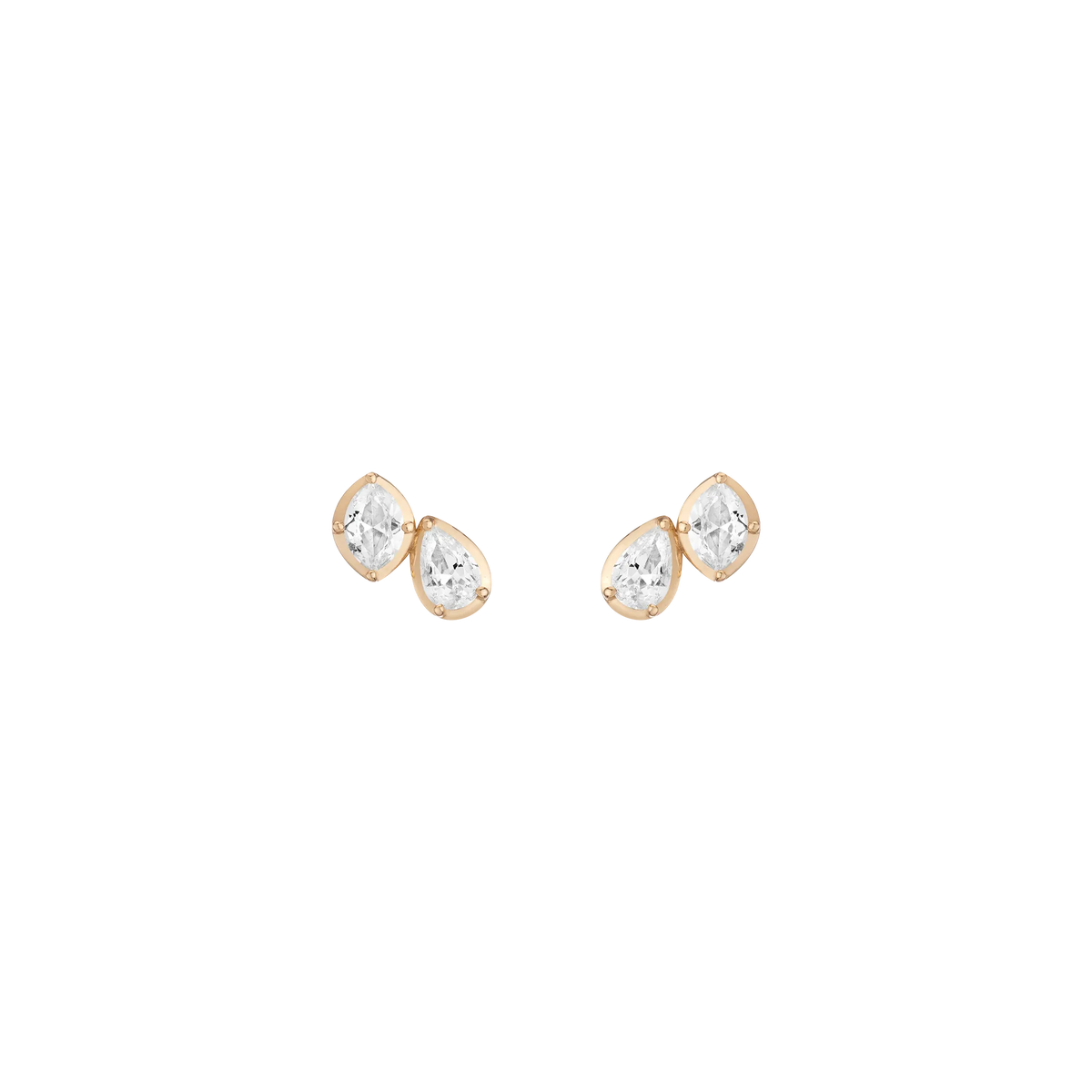 Georgian Toi et Moi Stud Earrings