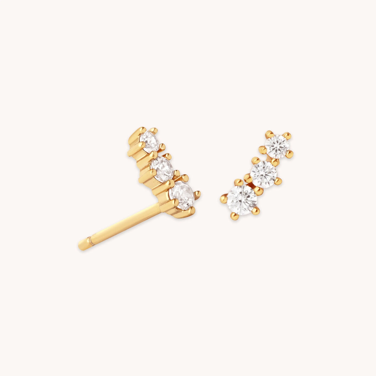 Glimmer Crystal Climber Stud Earrings
