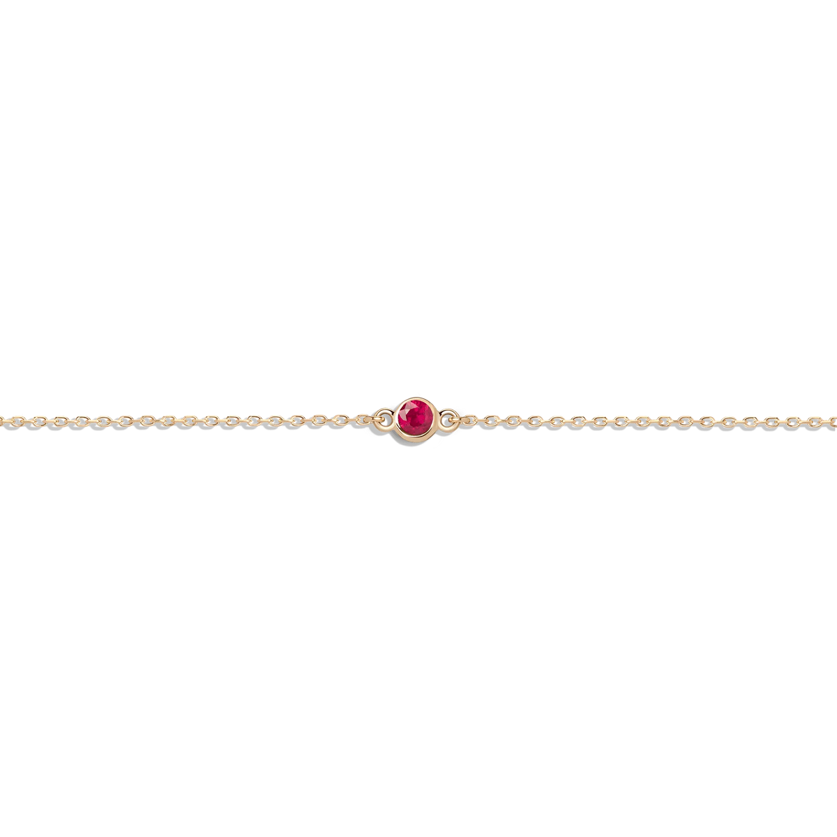 Gold Birthstone Charm Chain Bracelet