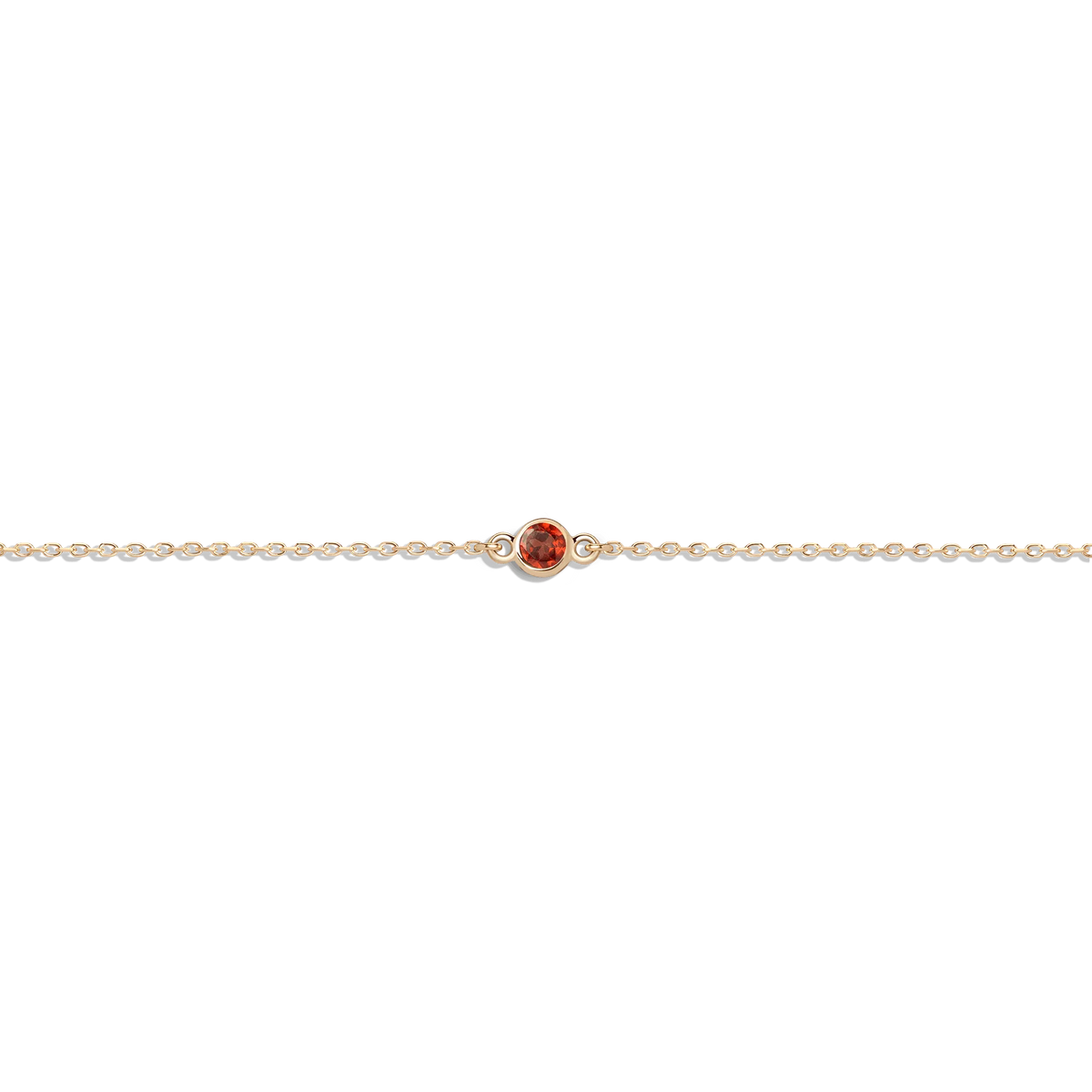 Gold Birthstone Charm Chain Bracelet