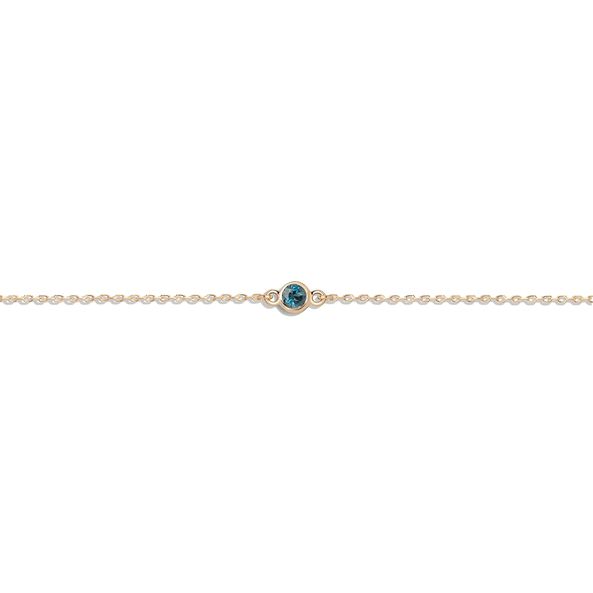 Gold Birthstone Charm Chain Bracelet