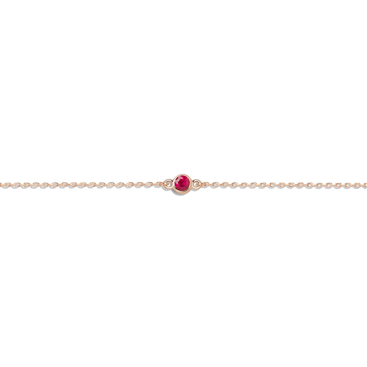 Gold Birthstone Charm Chain Bracelet