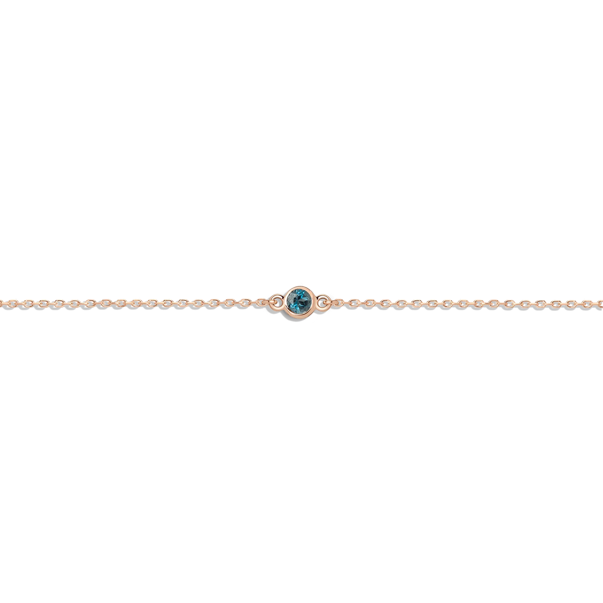 Gold Birthstone Charm Chain Bracelet