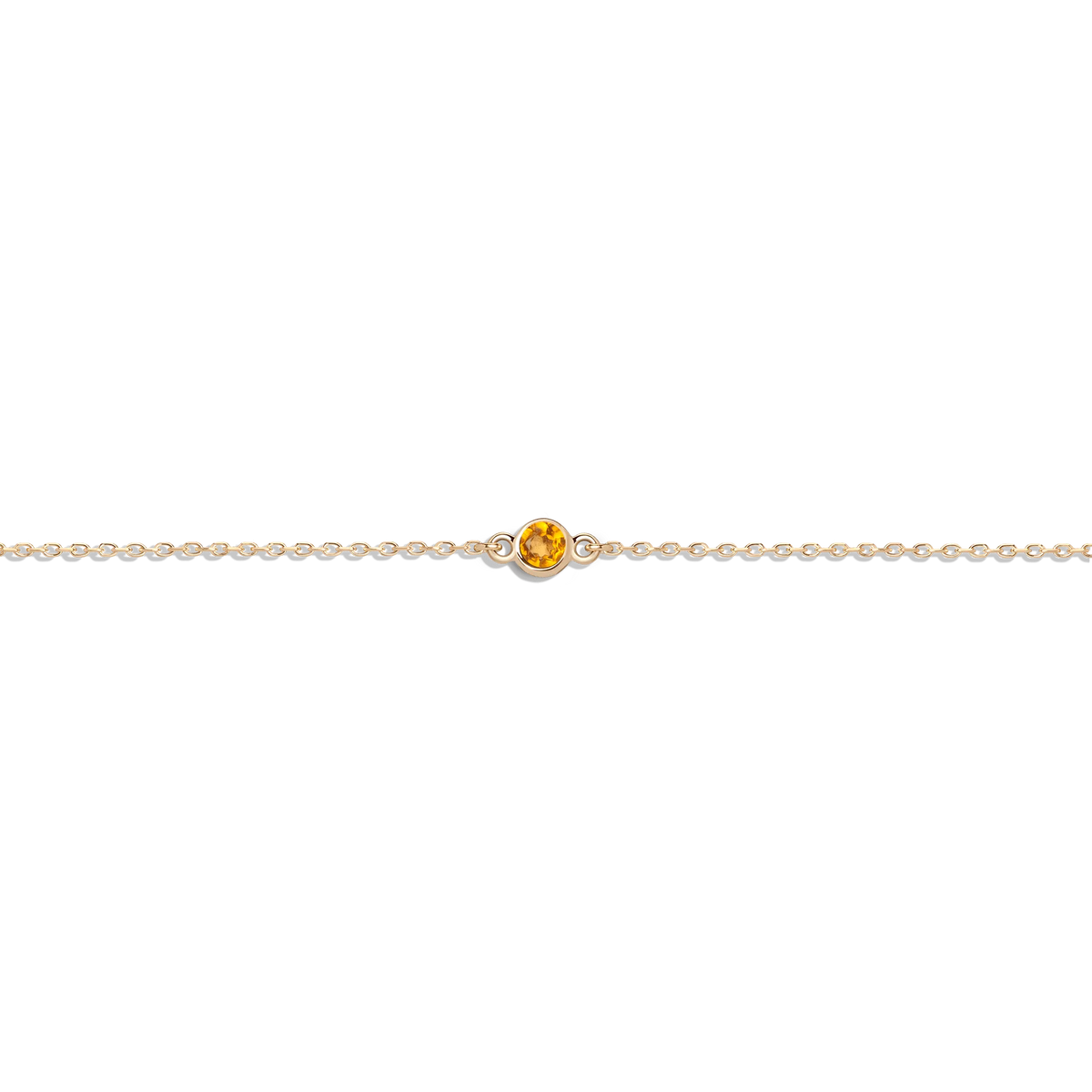 Gold Birthstone Charm Chain Bracelet