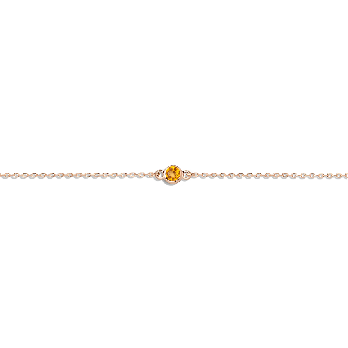 Gold Birthstone Charm Chain Bracelet