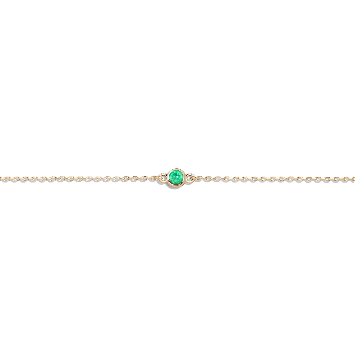 Gold Birthstone Charm Chain Bracelet