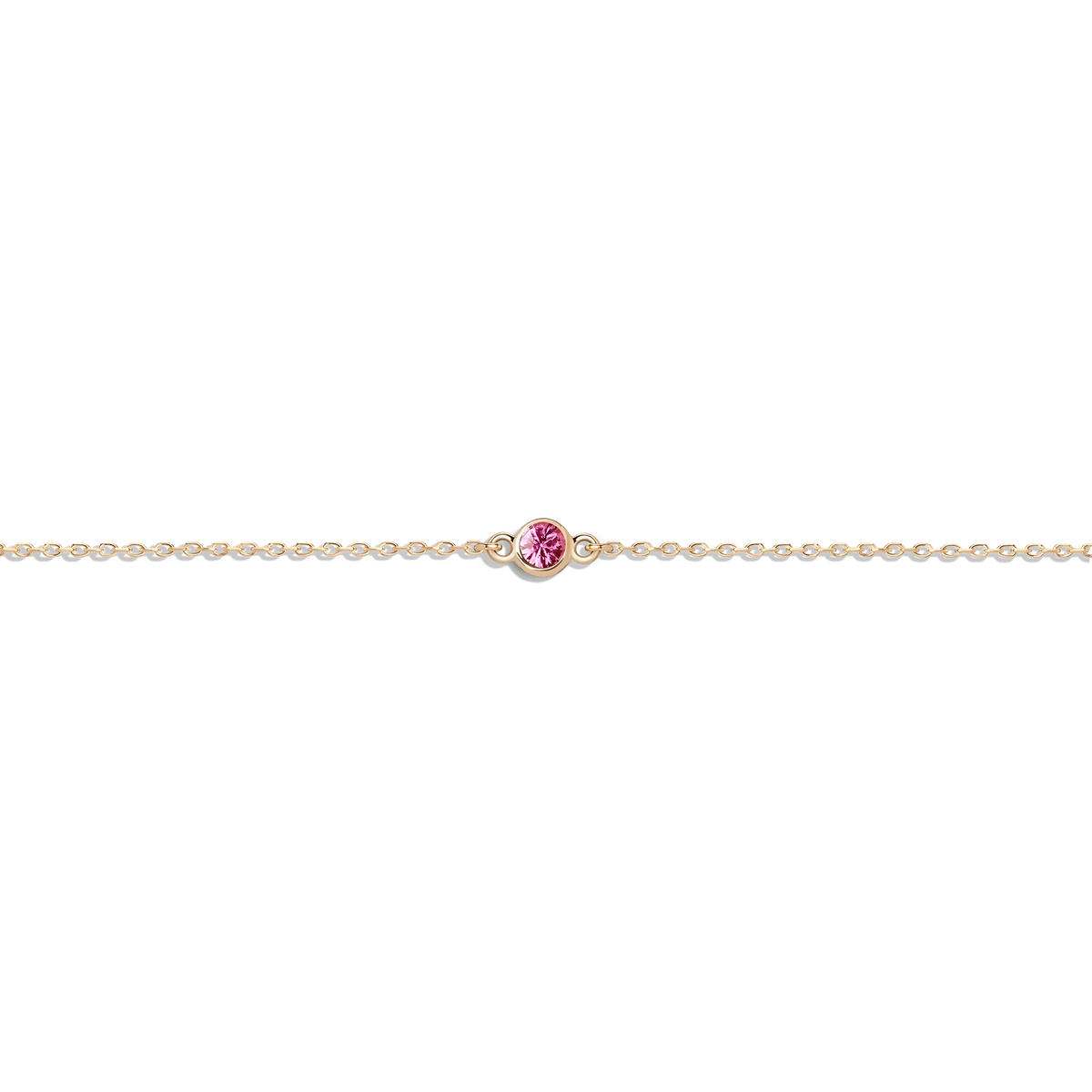 Gold Birthstone Charm Chain Bracelet