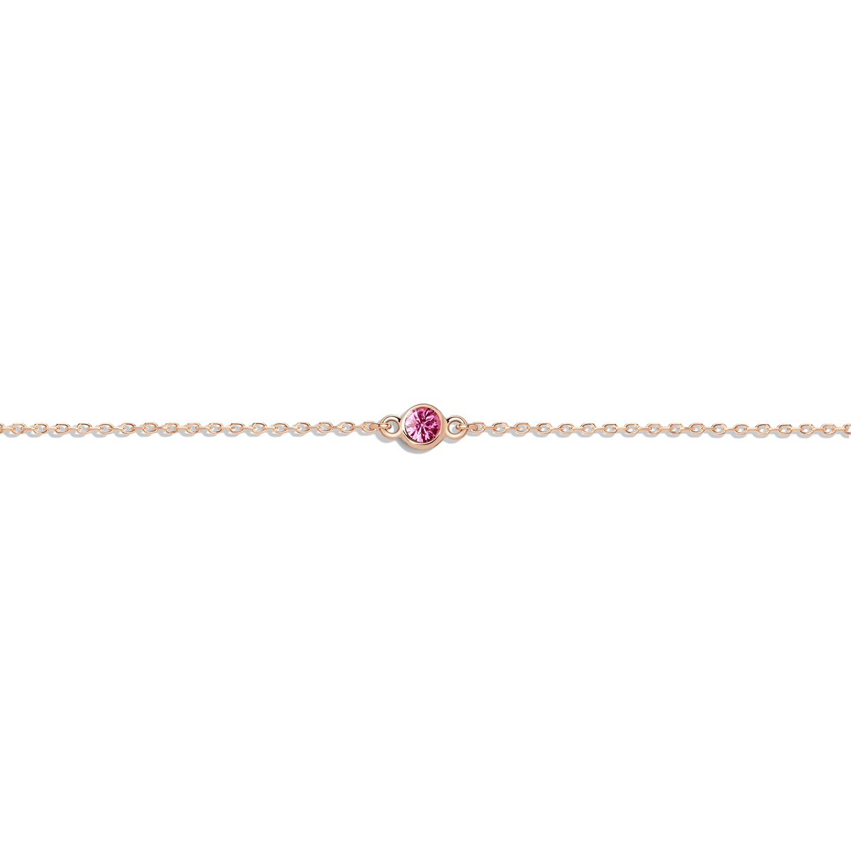 Gold Birthstone Charm Chain Bracelet