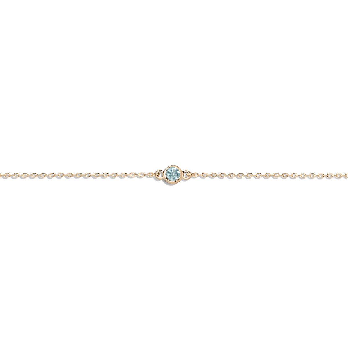 Gold Birthstone Charm Chain Bracelet